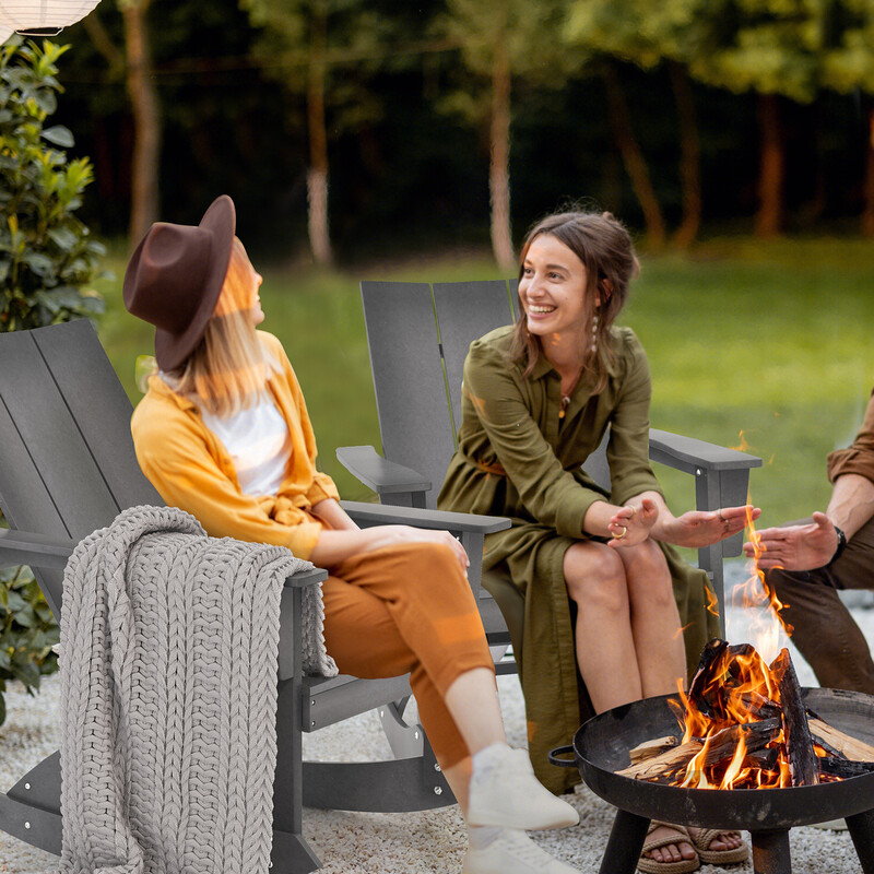 Gyngestol udendørs Adirondack grå HDPE 93x55