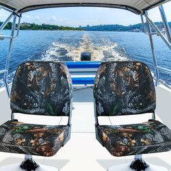 2-sæt sammenklappelige bådbænke i vandtæt PVC med skum grøn 180 kg belastning