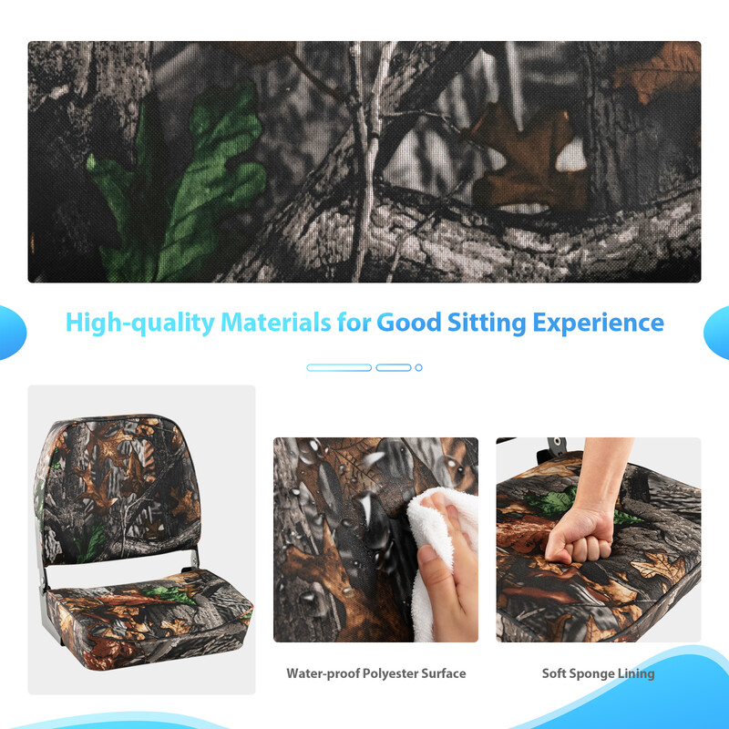 2-sæt sammenklappelige bådbænke i vandtæt PVC med skum grøn 180 kg belastning