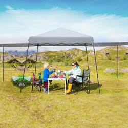 Pop-up pavillon 3x3 m grå vandtæt med markiser to sidevægge