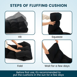 Bænkepude sort 132x49x15cm PP-bomuld polyester indendørs udendørs 1 stk