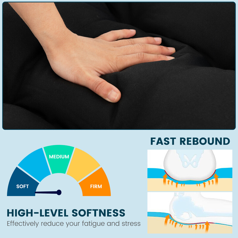 Bænkepude sort 132x49x15cm PP-bomuld polyester indendørs udendørs 1 stk