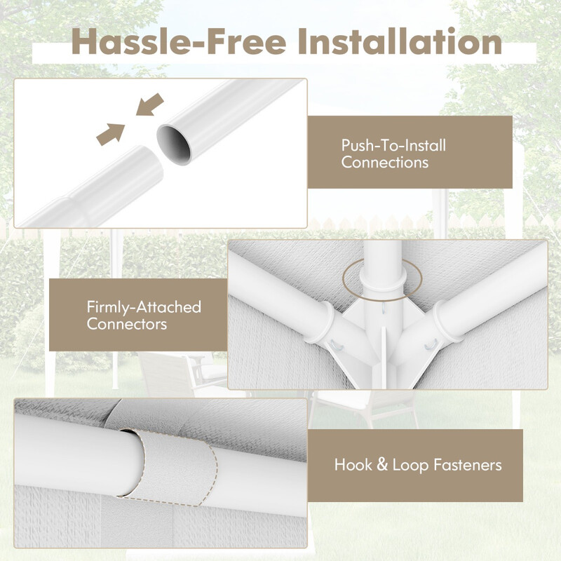 Festtelt 3x3 m hvid PE med metalramme og aftagelige vægge