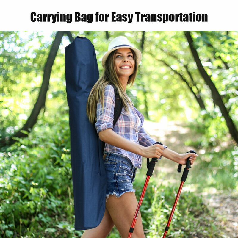 Foldbar campingseng med metalram blå 190x67x42 cm 136 kg