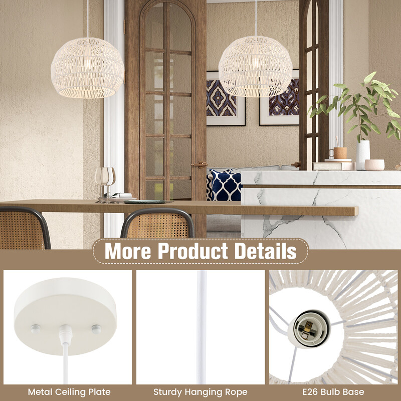 Loftlampe papir beige 44 x 33 cm justerbar ophængningsledning til stuen