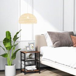 Loftlampe beige papir metal justerbar højde 44x25 cm