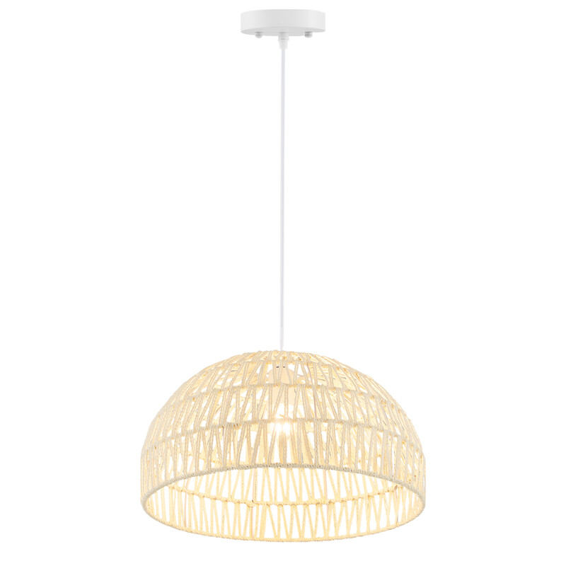 Loftlampe beige papir metal justerbar højde 44x25 cm
