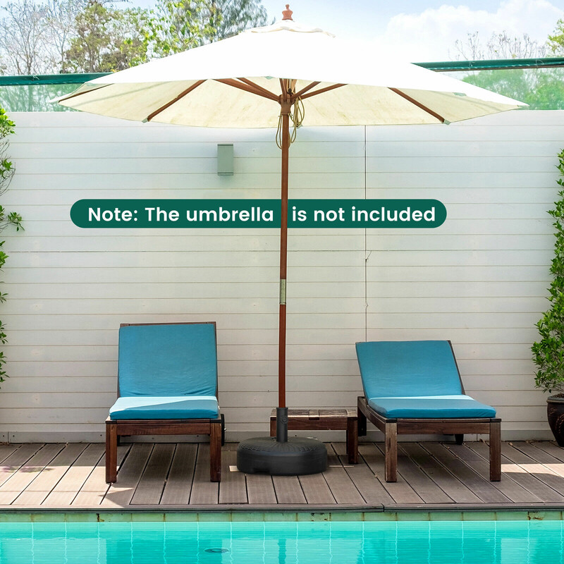 Parasolfod rund sort HDPE 45 cm x 30 cm 30 kg kapacitet