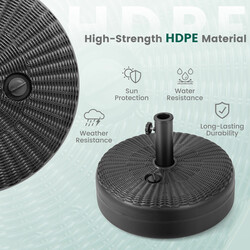 Parasolfod rund sort HDPE 45 cm x 30 cm 30 kg kapacitet