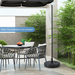 Rund parasollfod 56 cm sort HDPE fyldbar vand sand