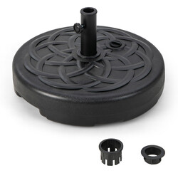 Rund parasollfod 56 cm sort HDPE fyldbar vand sand