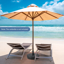 Rund parasollfod 56 cm sort HDPE fyldbar vand sand