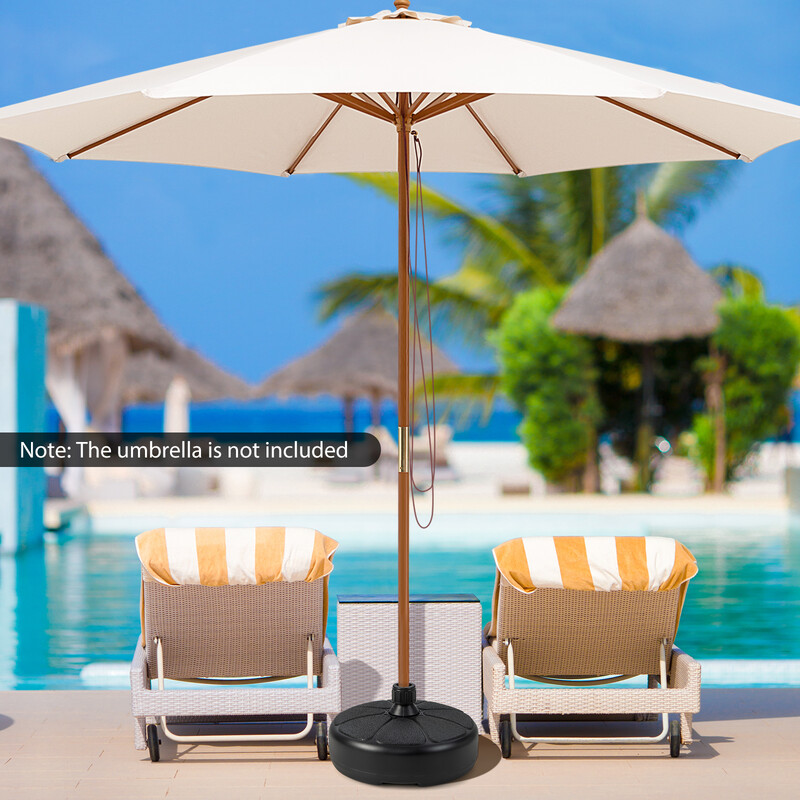 Paraplystativ sort HDPE 37 cm fyldes med vand eller sand til terrasse