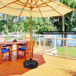 Paraplystativ sort HDPE 37 cm fyldes med vand eller sand til terrasse