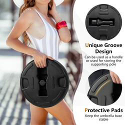 Paraplystativ sort HDPE 37 cm fyldes med vand eller sand til terrasse