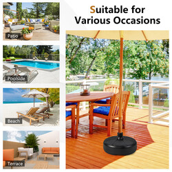 Paraplystativ sort HDPE 37 cm fyldes med vand eller sand til terrasse