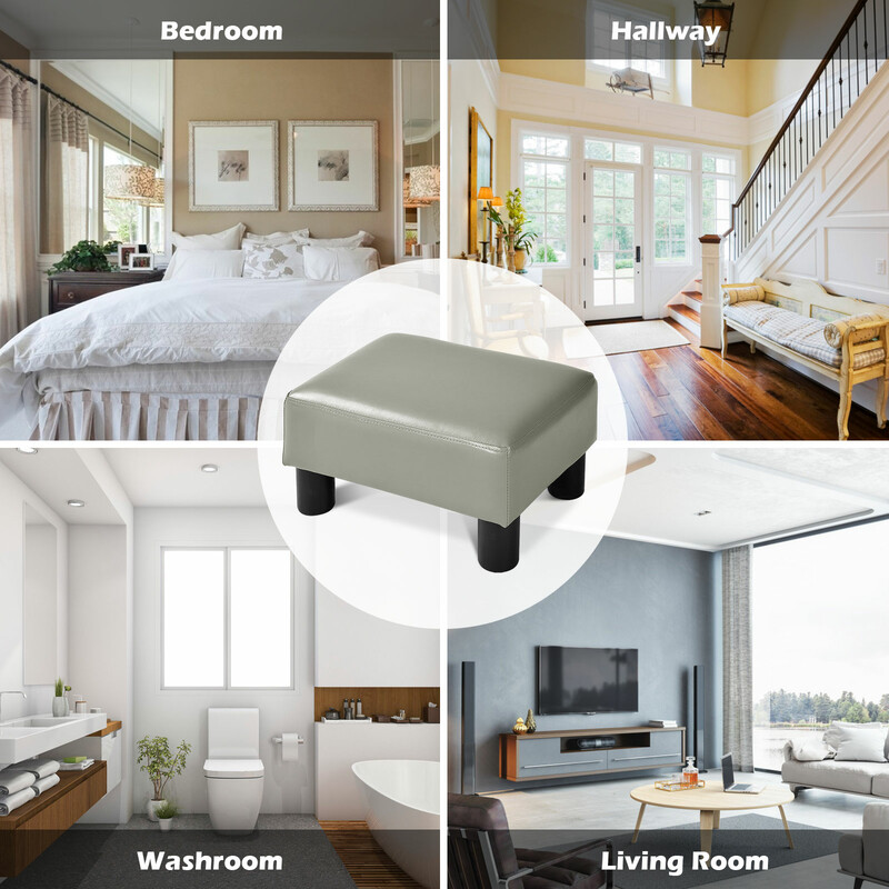 Skammel med træramme PU-betræk rød 40x30x24 cm 1 stk