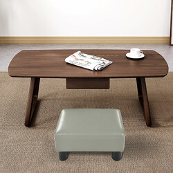 Skammel med træramme PU-betræk rød 40x30x24 cm 1 stk