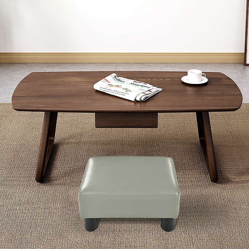 Skammel med træramme PU-betræk rød 40x30x24 cm 1 stk