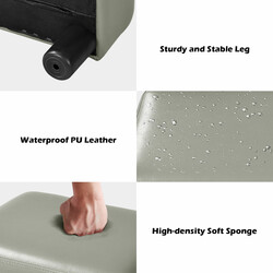 Skammel med træramme PU-betræk rød 40x30x24 cm 1 stk