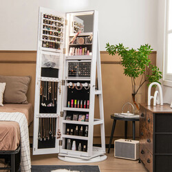 Smykkeskab hvid MDF glas 54