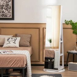 Smykkeskab hvid MDF glas 54