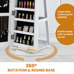 Smykkeskab hvid MDF glas 54