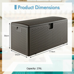 Opbevaringsboks 106 L vandtæt HDPE med lås og rottemønster til udendørs brug