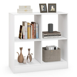 Bogreol hvid spånplade 73x33x73 cm 4 kuber med væltesikring