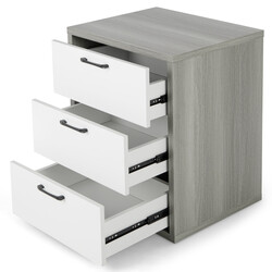 Natbord moderne MDF træ 55x45x65 cm tre skuffer grå hvid