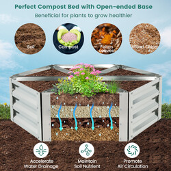 Dyrkningskasse i galvaniseret stål 6 stk trekantet 150x150x30 cm sølv