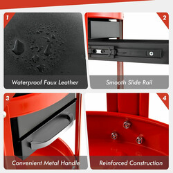 Mekanikerstol metal 150 kg med opbevaringsbakker og værktøjsholder