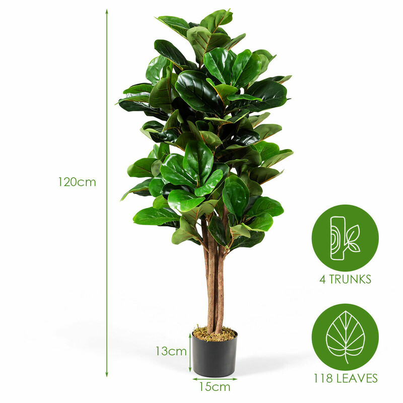 Kunstigt fikontræ 120 cm grøn indendørs og udendørs brug