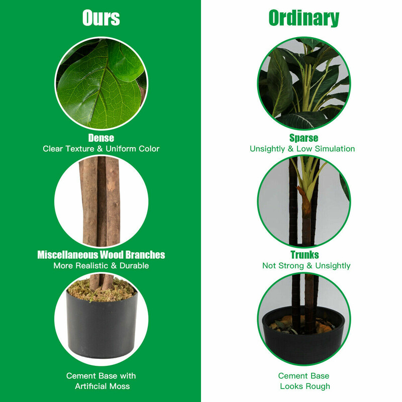 Kunstigt fikontræ 120 cm grøn indendørs og udendørs brug