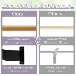 Vægmonteret balancestang 120 cm bøgetræ sort til ballet hjemme