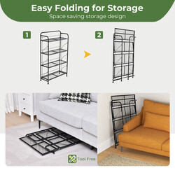 Metall plante stativ 4 niveauer 60x25x100 cm sort 40 kg bæreevne