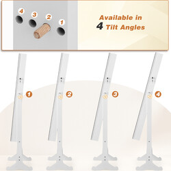 Hvid fritstående smykkeskab med justerbart spejl LED-belysning 41x36x158 cm