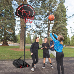 Justerbart basketballstativ 170-230 cm sort med ring