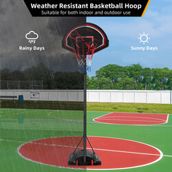 Justerbart basketballstativ 170-230 cm sort med ring