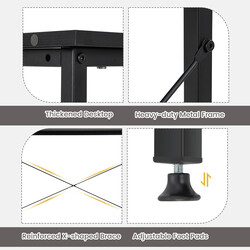 L-formet skrivebord sort 120x88x74