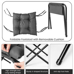 Lænestol med fodpall beige polyester metalramme sidelomme