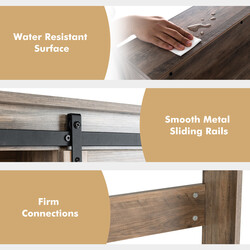 Toiletskab fritstående i træ med skydelåge landlig brun 84x17x128 cm