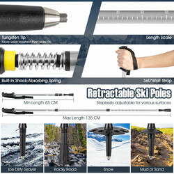 Snøskor 4-i-1 blå let aluminium PE justerbare 63x21 cm