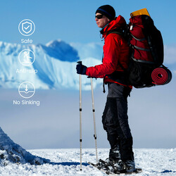 Snøskor 4-i-1 justerbare aluminium PE 63x21 cm med stave og taske
