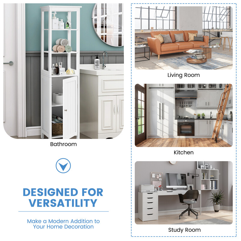 5 cm med tre hylder og underskab