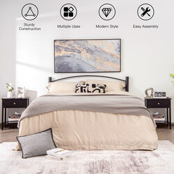 2 stk sort natbord med skuffe og hylde 48x40x58 cm