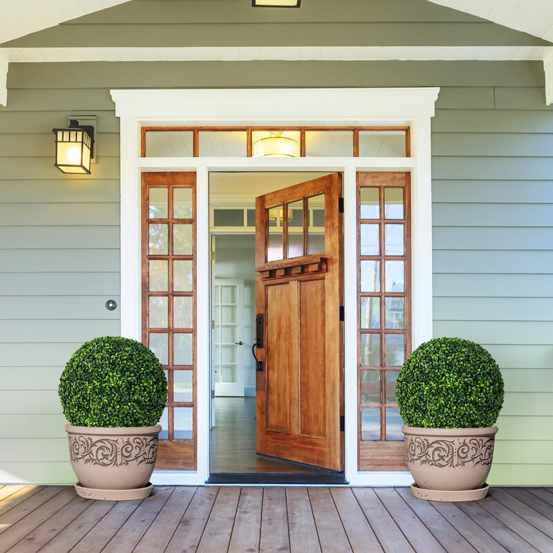 Kunstige buksbomskugler 48 cm PE UV beskyttelse 2 pakke indendørs udendørs