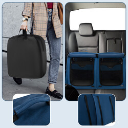 Kæledyrstelt med transporttaske hængekøje madras og kattebakke blå