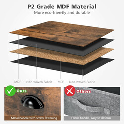 Kommode rustik brun MDF non-woven fem skuffer 100x30x54 cm