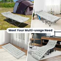 Loungeunderlag i krystalfløjl 190x70 cm grå med fæstebånd